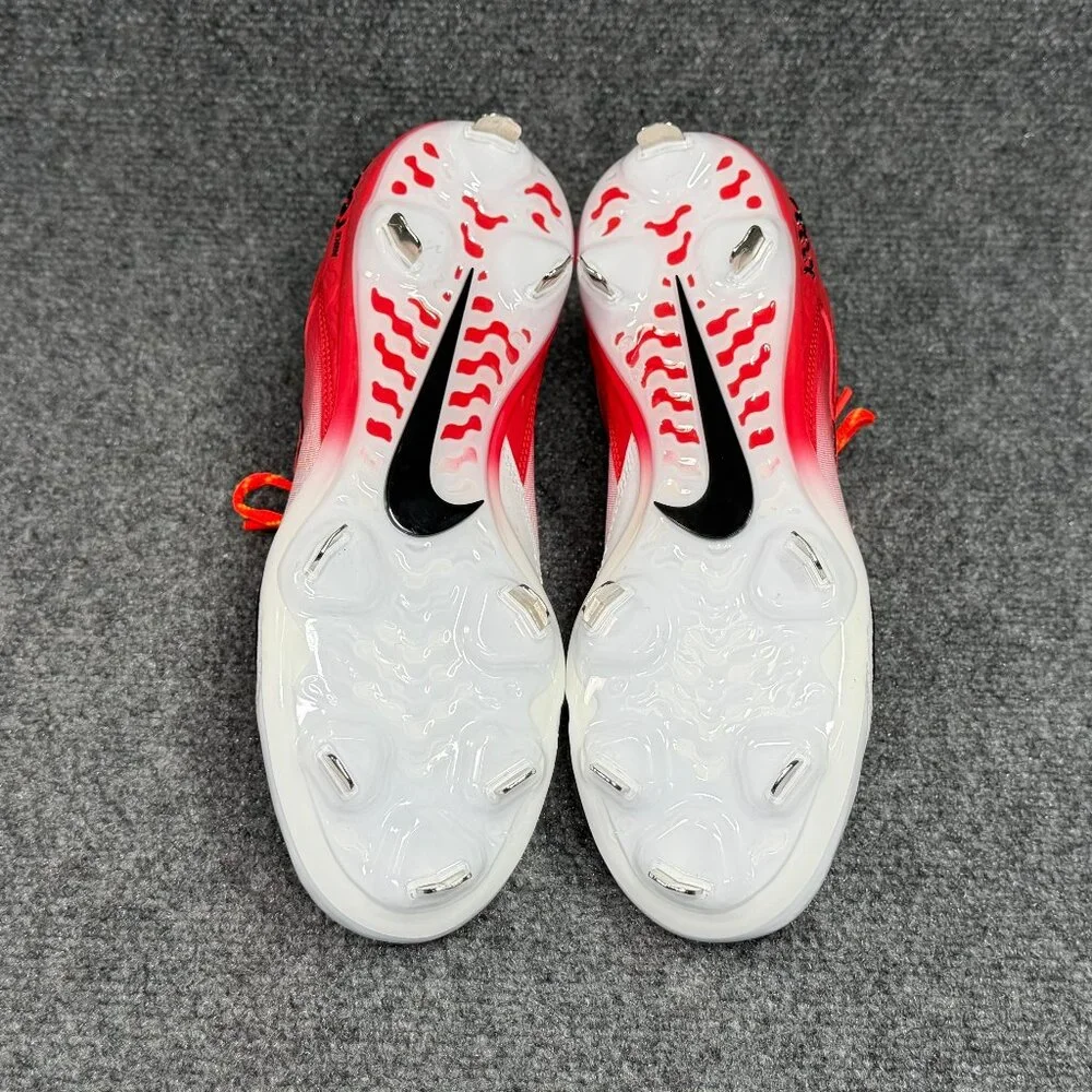 Nike womens White and Red Gradient Athletic Cleats